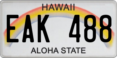 HI license plate EAK488