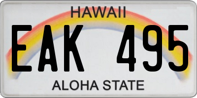 HI license plate EAK495