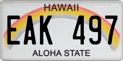 HI license plate EAK497