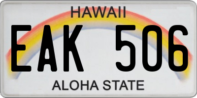 HI license plate EAK506