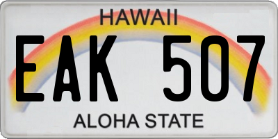 HI license plate EAK507