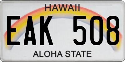 HI license plate EAK508