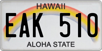 HI license plate EAK510