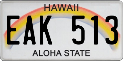 HI license plate EAK513