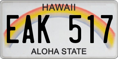 HI license plate EAK517