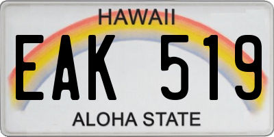 HI license plate EAK519