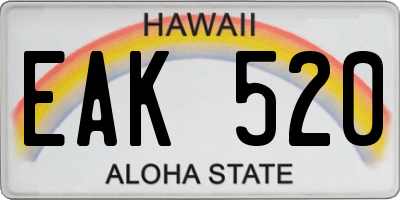 HI license plate EAK520