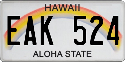 HI license plate EAK524