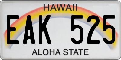 HI license plate EAK525