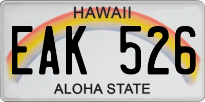 HI license plate EAK526