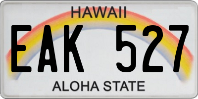 HI license plate EAK527