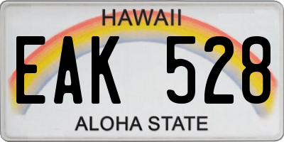 HI license plate EAK528