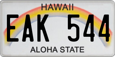 HI license plate EAK544