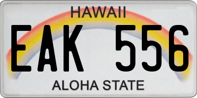 HI license plate EAK556
