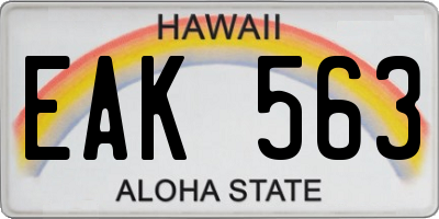 HI license plate EAK563