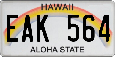 HI license plate EAK564