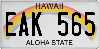 HI license plate EAK565