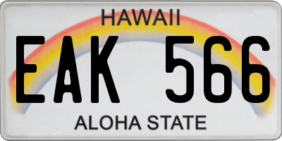 HI license plate EAK566