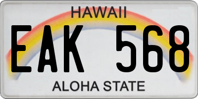HI license plate EAK568