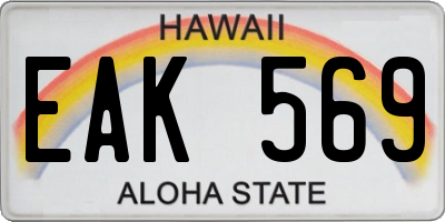 HI license plate EAK569