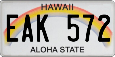 HI license plate EAK572