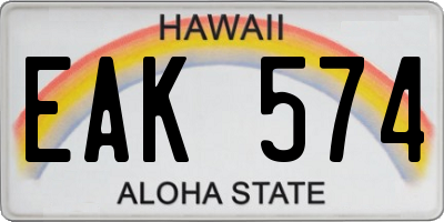 HI license plate EAK574