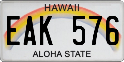 HI license plate EAK576