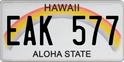 HI license plate EAK577