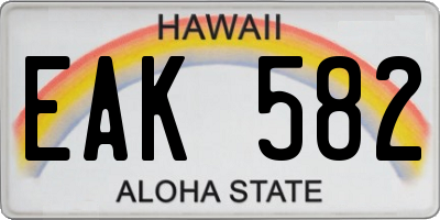 HI license plate EAK582