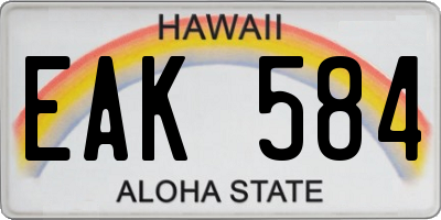 HI license plate EAK584
