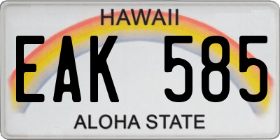 HI license plate EAK585