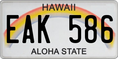 HI license plate EAK586