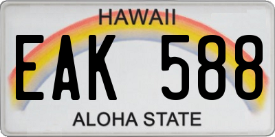 HI license plate EAK588