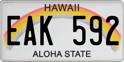 HI license plate EAK592