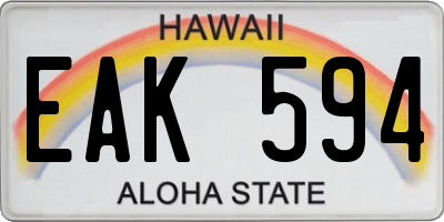 HI license plate EAK594