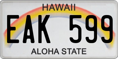HI license plate EAK599