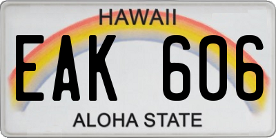 HI license plate EAK606