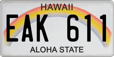 HI license plate EAK611