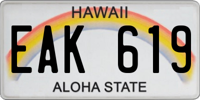 HI license plate EAK619
