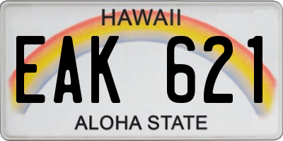 HI license plate EAK621