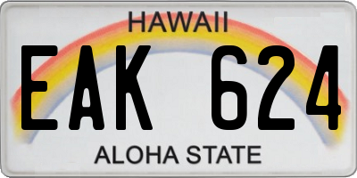 HI license plate EAK624