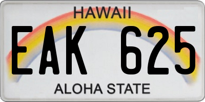 HI license plate EAK625