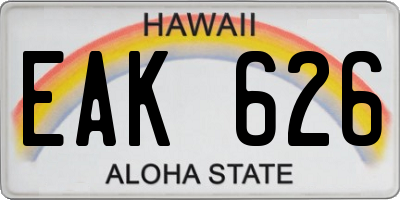 HI license plate EAK626