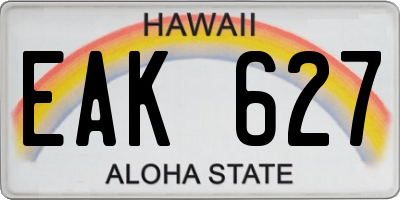 HI license plate EAK627
