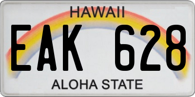 HI license plate EAK628