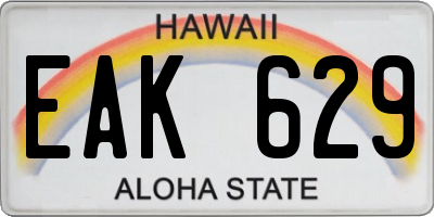 HI license plate EAK629
