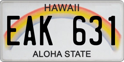 HI license plate EAK631
