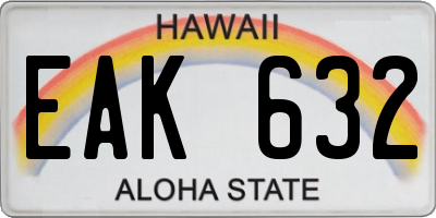 HI license plate EAK632