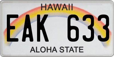 HI license plate EAK633