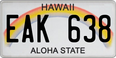 HI license plate EAK638
